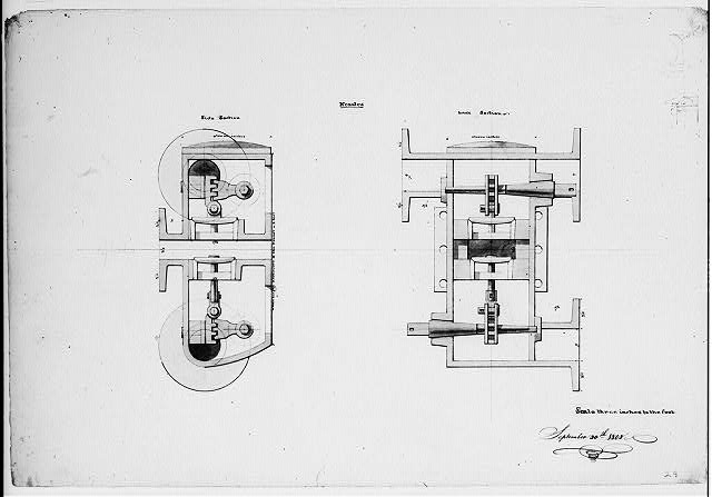 Diagram of a steam engine