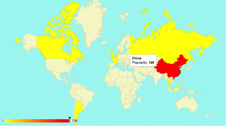 Attacking IP addresses mapped, globally. China was the leading source of malicious traffic. Image courtesy of Akamai.