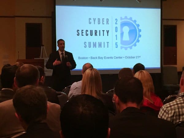 FBI Boston's Joseph Bonavolonta address the Cyber Security Summit on October 21st. Bonavolonta said that paying the ransom is often the easiest path out of ransomware infections. (Photo courtesy of FBI.) 