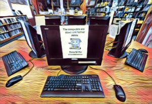 A public school computer offline because of ransomware