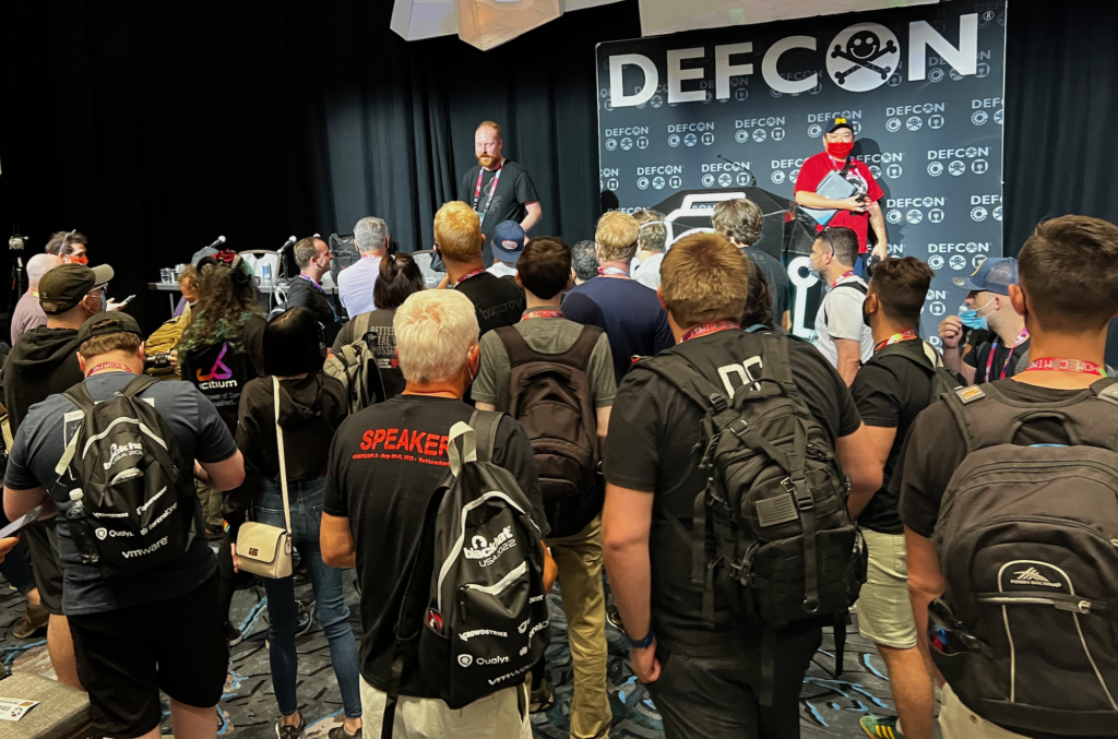 Sick Codes answers questions following his presentation at DEF CON 30